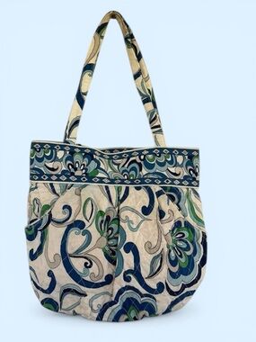 Vera Bradley Blue Paisley Shoulder Bag Quilted Tote Floral Mediterranean Morgan